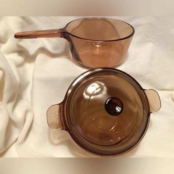 10209 Amber Vision Pyrex Corning Ware 1.5L Quart Sauce Pan Double Boiler w/ Lid - Picture 4 of 16